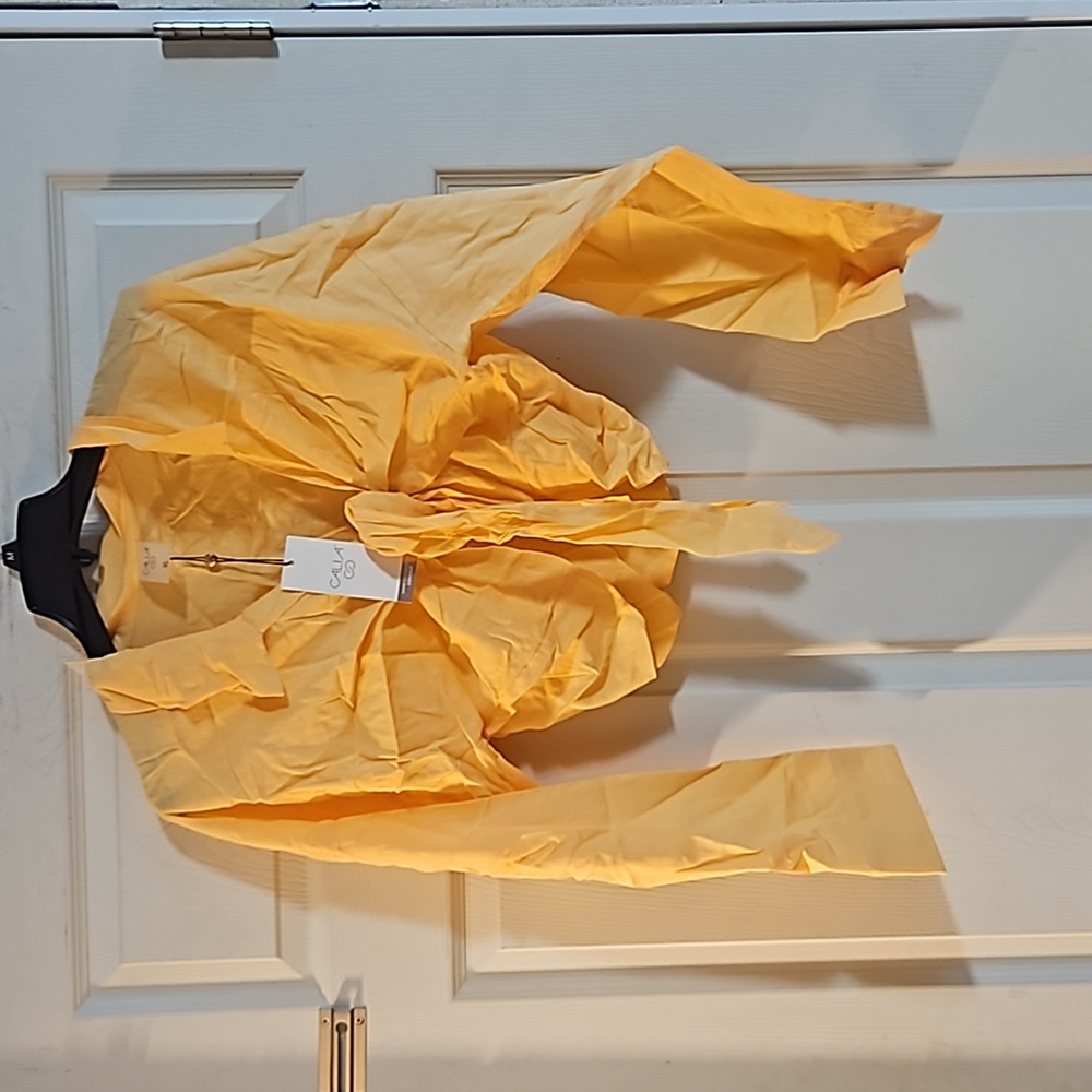 CALIA TIE FRONT BEACH SHIRT: SUNRISE ORANGE: NEW WITH TAGS: SIZE XL